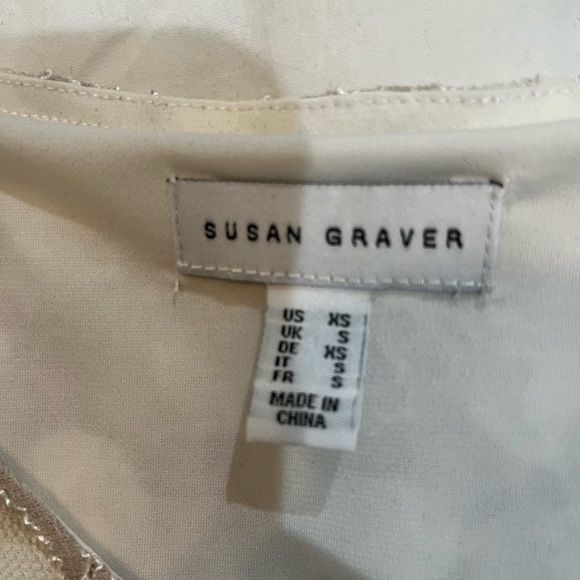 Susan Graver stretch floral lace, lined, peplum tunic. Size XS - Picture 7 of 9